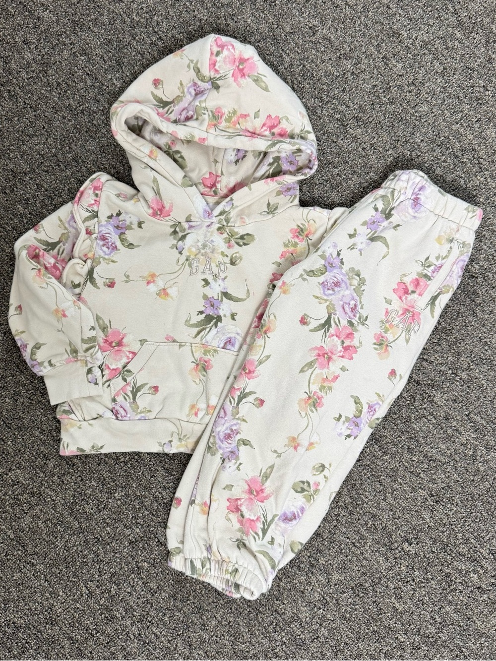 GAP LoveShackFancy Kids Toddler Floral Hoodie & Sweatpants Set 5